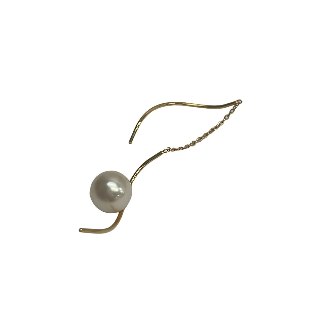 Tasaki Earrings 18K Yellow Gold Cream Pearl